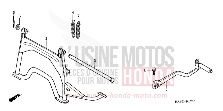 BIE. DE DEMARREUR DE KICK/BEQUILLE de SCV 100 Lead FORCE SILVER METALLIC (NH411) de 2003
